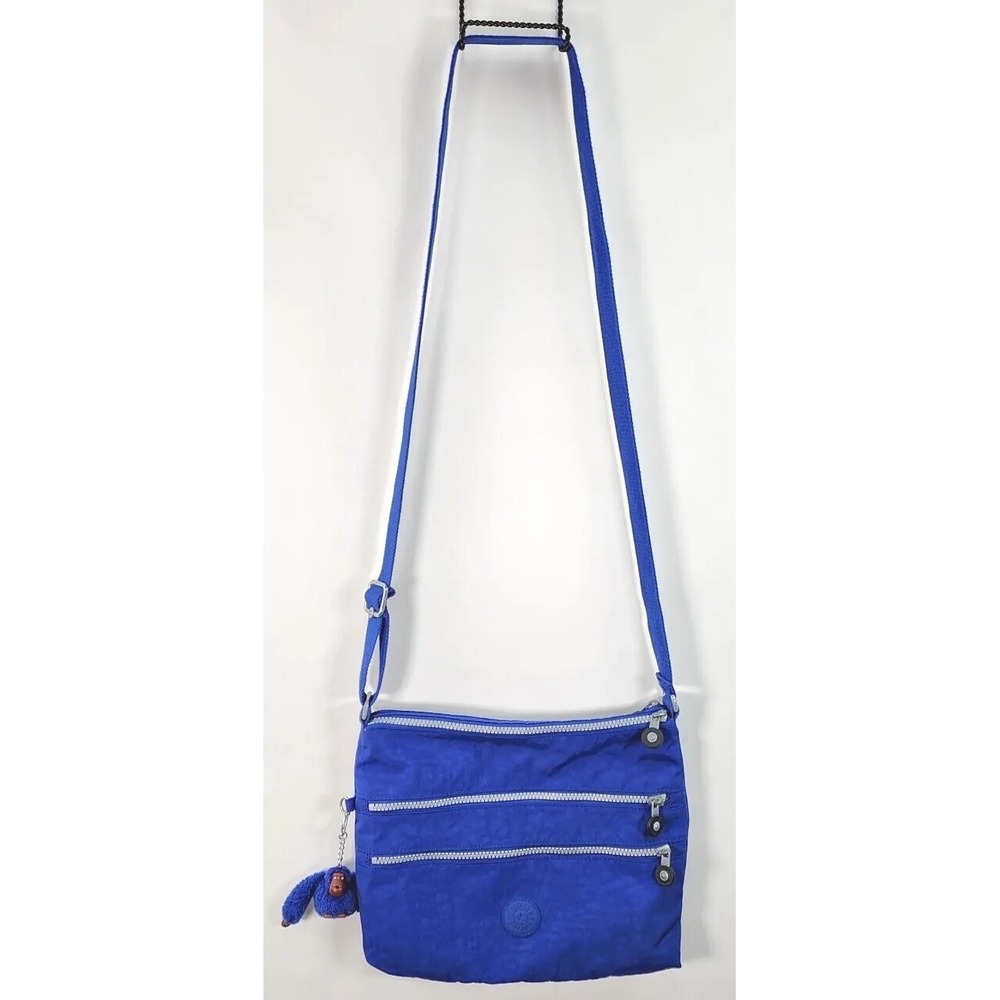 kipling Alvar Crossbody Handbag Blue Gorilla Charm Purse